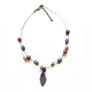 Beaded Wire Pendant Necklace